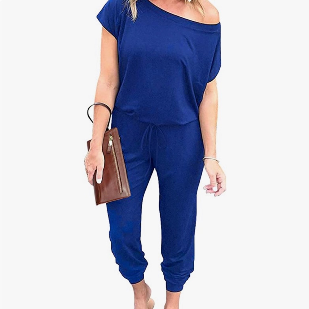 Blue cotton pant jumpsuit